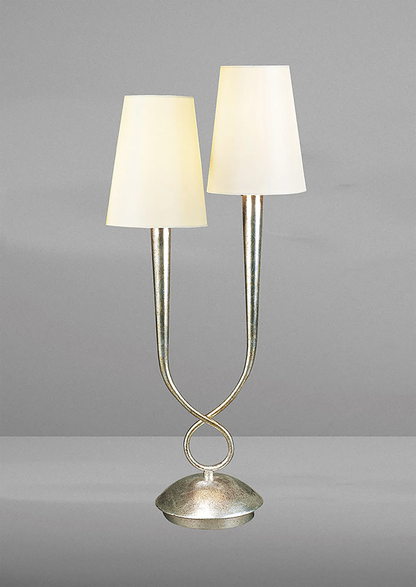 Paola Silver-Cream Table Lamps Mantra Shaded Table Lamps